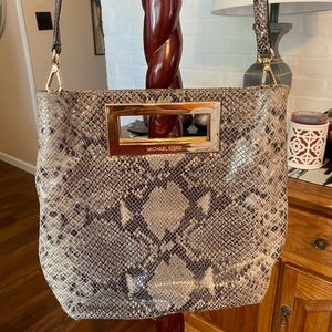 Michael Kors large snakeskin Berkeley clutch